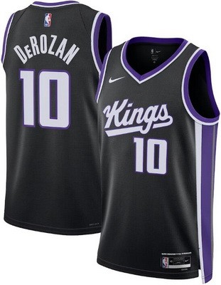 Men's Sacramento Kings #10 DeMar DeRozan Black Heat Press Jersey