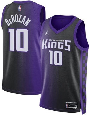 Men's Sacramento Kings #10 DeMar DeRozan Purple Statement Heat Press Jersey