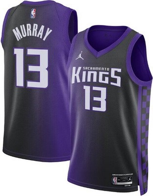 Men's Sacramento Kings #13 Keegan Murray Purple Statement Heat Press Jersey