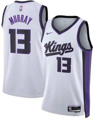 Men's Sacramento Kings #13 Keegan Murray White Heat Press Jersey