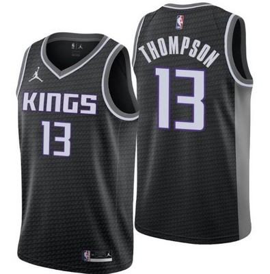 Men's Sacramento Kings #13 Tristan Thompson Black Statement Icon Hot Press Jersey