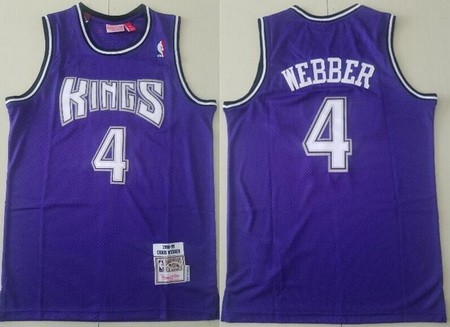 Men's Sacramento Kings #4 Chris Webber Purple 1998 Throwback Swingman Jersey