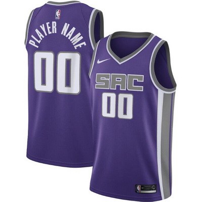 Men's Sacramento Kings Custom Purple Icon Hot Press Jersey