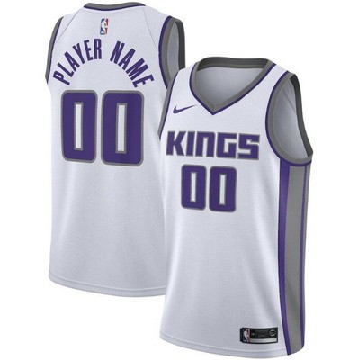 Men's Sacramento Kings Custom White Icon Hot Press Jersey