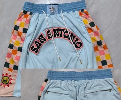 Men's San Antonio Spurs Aqua 2024 City Just Don Shorts