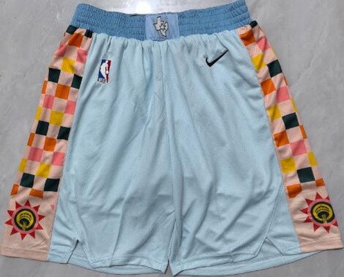 Men's San Antonio Spurs Aqua 2024 City Swingman Shorts