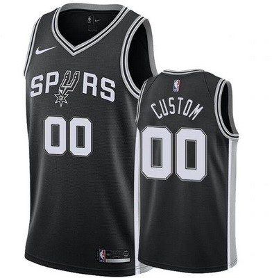 Men's San Antonio Spurs Custom Black Icon Hot Press Jersey