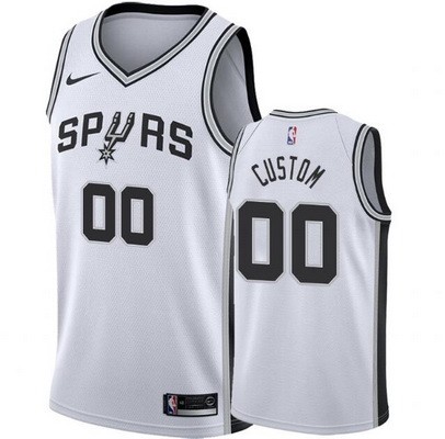 Men's San Antonio Spurs Custom White Icon Hot Press Jersey