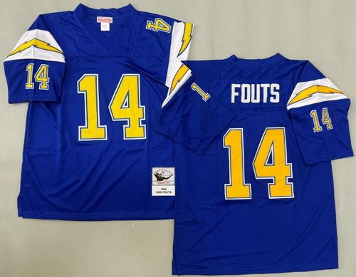 Men's San Diego Chargers #14 Dan Fouts Blue 1984 Throwback Jersey