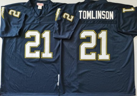 Men's San Diego Chargers #21 LaDainian Tomlinson Navy Throwback Jersey