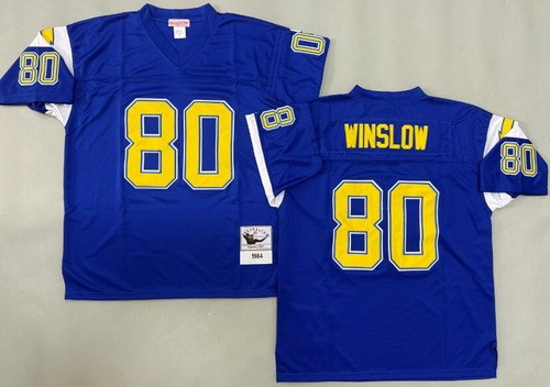 Men's San Diego Chargers #80 Kellen Winslow Blue 1984 Throwback Jersey