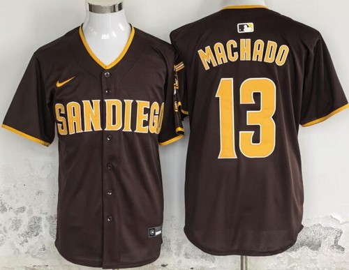 Men's San Diego Padres #13 Manny Machado Brown Limited Jersey