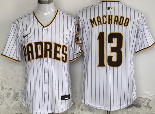 Men's San Diego Padres #13 Manny Machado White Limited Jersey