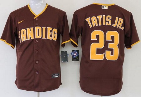 Men's San Diego Padres #23 Fernando Tatis Jr Brown Cool Base Jersey