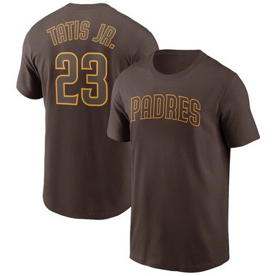 Men's San Diego Padres #23 Fernando Tatis Jr Brown Printed T Shirt 112336