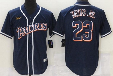 Men's San Diego Padres #23 Fernando Tatis Jr Navy Cooperstown Cool Base Jersey