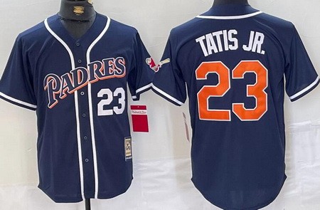 Men's San Diego Padres #23 Fernando Tatis Jr Navy Player Number Cooperstown Cool Base Jersey