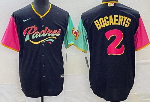 Men's San Diego Padres #2 Xander Bogaerts Black City Cool Base Jersey