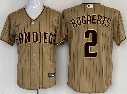 Men's San Diego Padres #2 Xander Bogaerts Khaki Cool Base Jersey