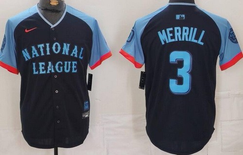 Men's San Diego Padres #3 Jackson Merrill Navy 2024 All Star Limited Jersey