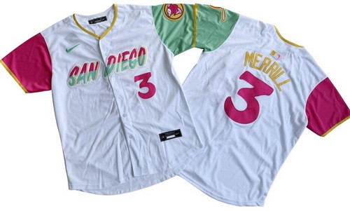 Men's San Diego Padres #3 Jackson Merrill White City Limited Jersey