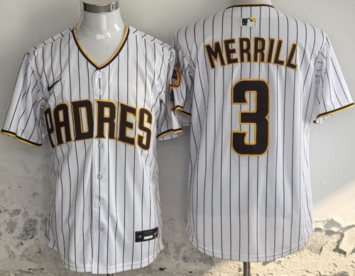 Men's San Diego Padres #3 Jackson Merrill White Limited Jersey