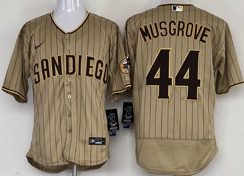 Men's San Diego Padres #44 Joe Musgrove Khaki Authentic Jersey