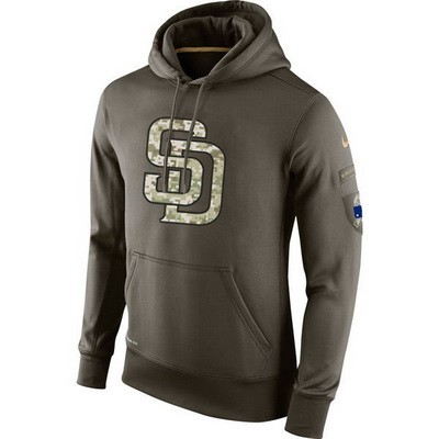 Men's San Diego Padres Green Salute To Service Printed Pullover Hoodie