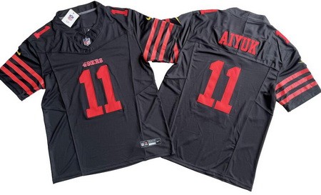 Men's San Francisco 49ers #11 Brandon Aiyuk Limited Black FUSE Vapor Jersey