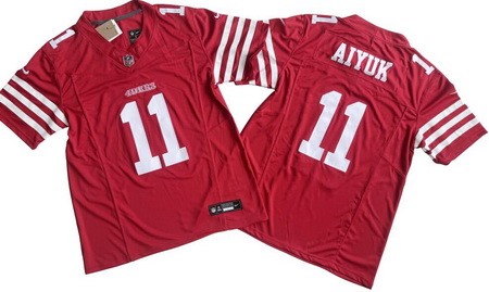 Men's San Francisco 49ers #11 Brandon Aiyuk Limited Red FUSE Vapor Jersey