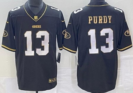 Men's San Francisco 49ers #13 Brock Purdy Limited Black Gold Vapor Jersey