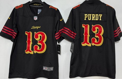 Men's San Francisco 49ers #13 Brock Purdy Limited Black Rivalries Vapor Jersey