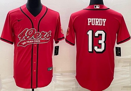 Men's San Francisco 49ers #13 Brock Purdy Limited Red Alternate Baseball Jersey