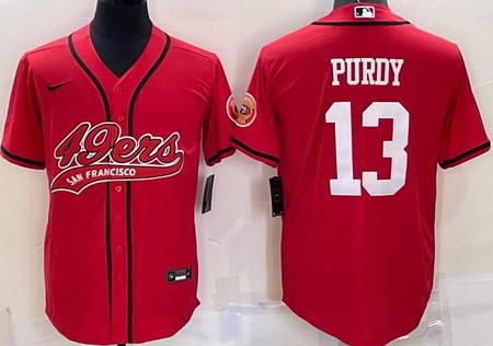 Men's San Francisco 49ers #13 Brock Purdy Limited Red Baseball Jersey