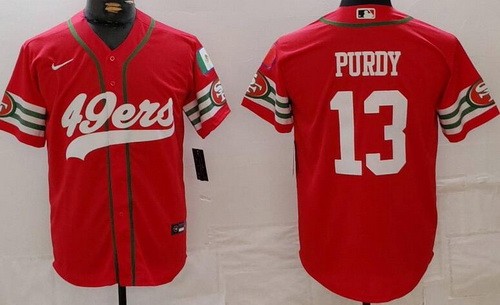 Men's San Francisco 49ers #13 Brock Purdy Limited Red Mexico Fashion Baseball Jersey