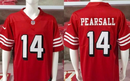 Men's San Francisco 49ers #14 Ricky Pearsall Limited Red Throwback Vapor Jersey