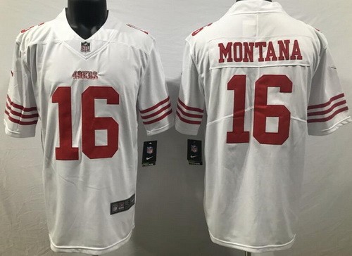 Men's San Francisco 49ers #16 Joe Montana Limited White Vapor Jersey