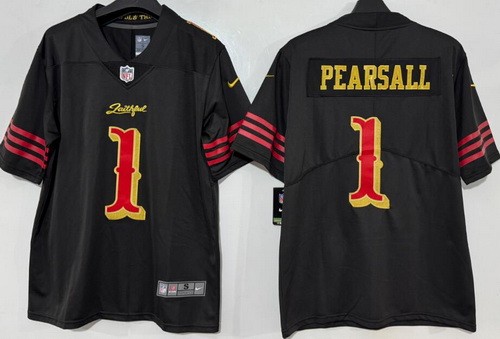 Men's San Francisco 49ers #1 Ricky Pearsall Limited Black Rivalries Vapor Jersey