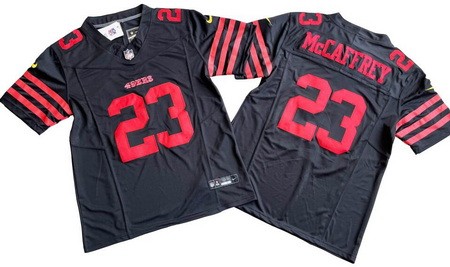 Men's San Francisco 49ers #23 Christian McCaffrey Limited Black FUSE Vapor Jersey