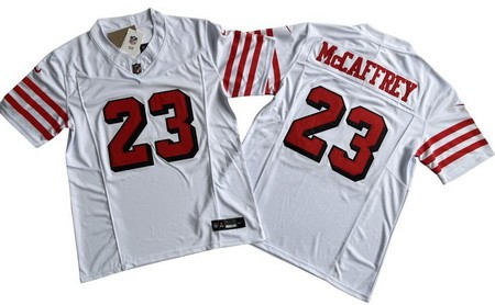 Men's San Francisco 49ers #23 Christian McCaffrey Limited White Alternate FUSE Vapor Jersey