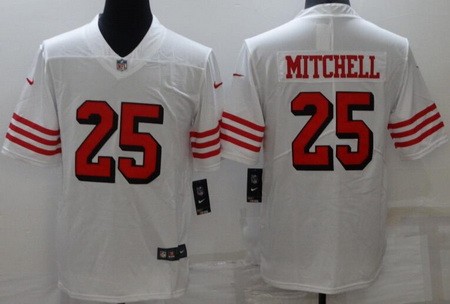 Men's San Francisco 49ers #25 Elijah Mitchell Limited White Rush Color Jersey