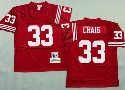 Men's San Francisco 49ers #33 Roger Craig Red Throwback Jersey
