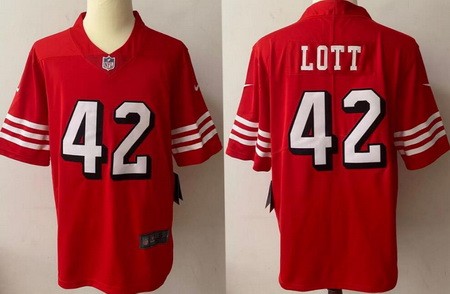 Men's San Francisco 49ers #42 Ronnie Lott Limited Red Alternate Vapor Jersey
