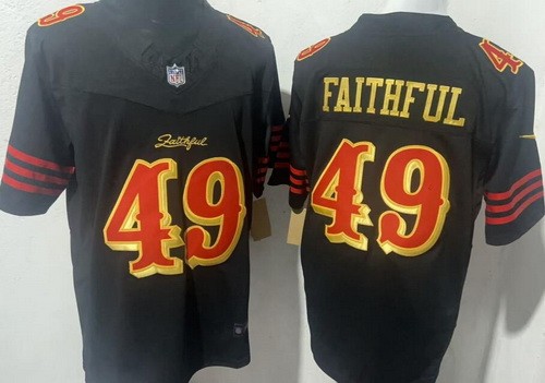 Men's San Francisco 49ers #49 Faithful Limited Black Rivalries FUSE Vapor Jersey