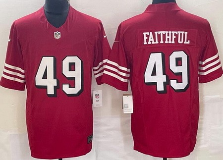 Men's San Francisco 49ers #49 Faithful Limited Red Alternate FUSE Vapor Jersey