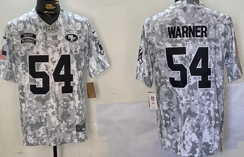 Men's San Francisco 49ers #54 Fred Warner Limited Arctic Camo 2024 Salute to Service Jersey