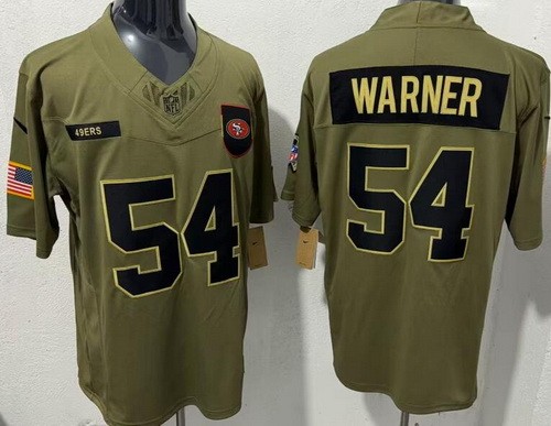 Men's San Francisco 49ers #54 Fred Warner Limited Green 2025 Salute To Service Jersey
