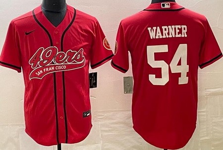 Men's San Francisco 49ers #54 Fred Warner Limited Red Baseball Jersey
