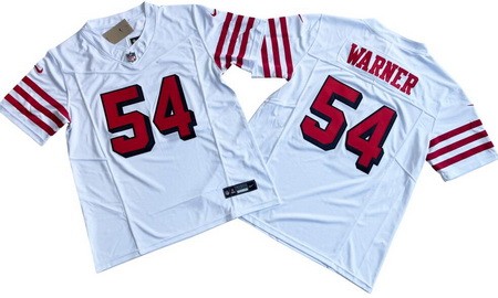 Men's San Francisco 49ers #54 Fred Warner Limited White Throwback FUSE Vapor Jersey
