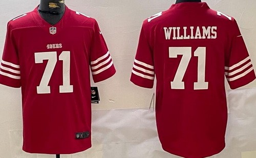 Men's San Francisco 49ers #71 Trent Williams Limited Red Vapor Jersey